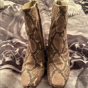 Sam Edelman Snake Print Ankle Boots